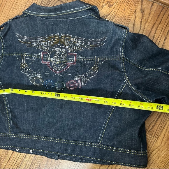 COOGI | Cropped Embellished Denim Jacket - Picture 13 of 16